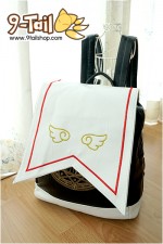 กระเป๋าเป้ Cardcaptor Sakura สีขาวดำ หนัง PU